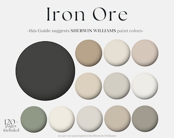 Sherwin-Williams Color Designer Palette: Iron Ore, 12 Sherwin Williams Paint for the whole house, design your Modern interior neutral home
