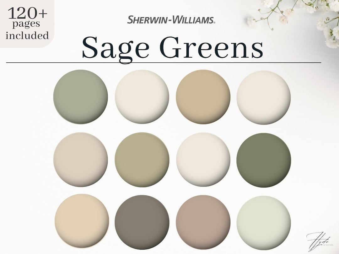 Sage Green Sherwin Williams Color Palettehouse Paint Palette Etsy