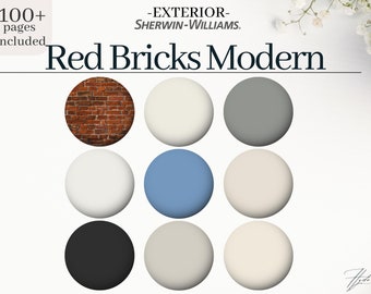 Exterior Palette Sherwin Williams Paint: Red Bricks Modern, 8 Sherwin-Williams Colors, whole House design, neutral exterior paints