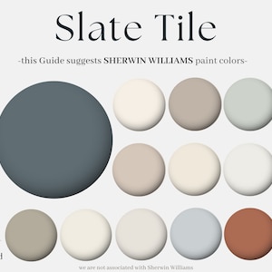Sherwin-Williams Color Palette: Slate Tile, 12  transitional Sherwin Williams paint hues for the whole home, neutral modern interior design