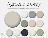 Sherwin-Williams Agreeable Gray Color Palette, paint your whole house with 12 shades, modern neutral interior design palette for your home