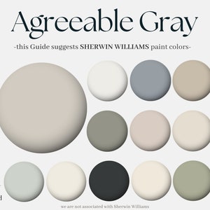 Paleta de colores grises agradables de Sherwin-Williams, pinta toda tu casa con 12 tonos, paleta de diseño interior neutro moderno para tu hogar