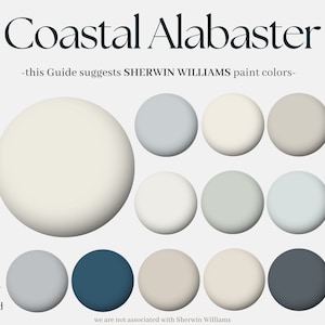 Sherwin Williams Color Palette: Coastal Alabaster, 12 Sherwin William Paint Hues for the whole home, neutral beach house interior design