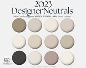 Sherwin-Williams Color Palette: 2023 Designer Neutrals, 12 Sherwin Williams Paint hues for the whole house, calm interior color collection