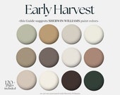Sherwin-Williams Color Palette: Early Harvest, 12 colorful Sherwin Williams paint hues for the whole house, neutral modern interior design