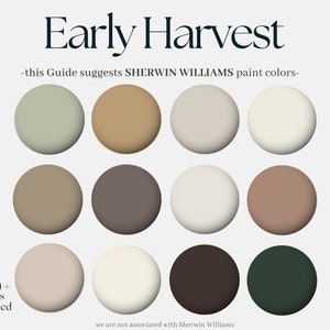 Sherwin-Williams Color Palette: Early Harvest, 12 colorful Sherwin Williams paint hues for the whole house, neutral modern interior design