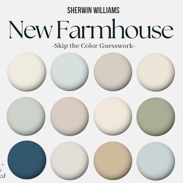 Sherwin Williams Color Palette Farmhouse - Etsy