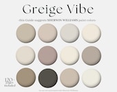 Sherwin Williams Paint Palette: Greige Vibes- House Paint Palette- Interior Paint Palette- Neutral Paint Palette- Interior Paint Gray
