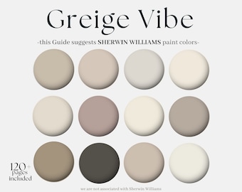 Sherwin Williams Paint Palette: Greige Vibes- House Paint Palette- Interior Paint Palette- Neutral Paint Palette- Interior Paint Gray