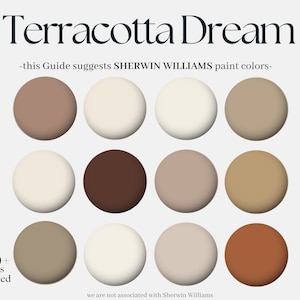 Sherwin-Williams color paint palette, 12 Sherwin Williams colors: Terracotta Dreams, homely design for the whole house, designers paints image 1