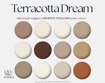 Sherwin-Williams color paint palette, 12 Sherwin Williams colors: Terracotta Dreams, homely design for the whole house, designers paints