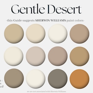 Sherwin Williams Farbpalette: Sanfte Wüste, 12 Sherwin Williams-Farben zur Gestaltung Ihres gesamten Hauses, neutrale Erdton-Innenpalette