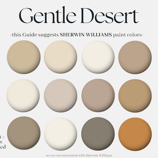 Sherwin Williams Color Palette: Gentle Desert, 12 Sherwin Williams Paints to design your whole House, neutral earthed toned interior palette