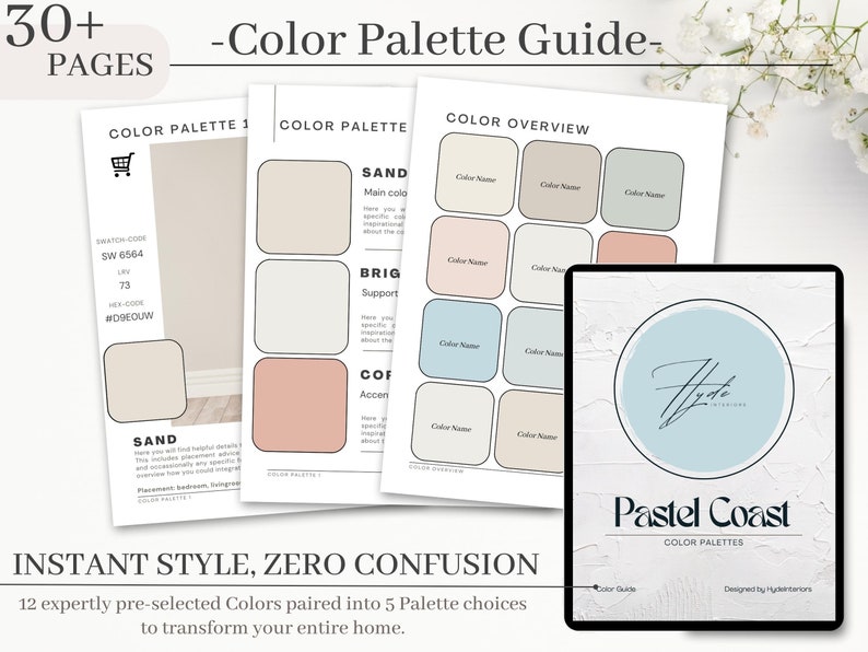 Sherwinwilliams Pastel Coast Color Palette 12 Sherwin Etsy