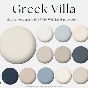Paleta kolorów Sherwin-Williams Coastal: Grecka willa, 12 odcieni farb Sherwin Williams do całego domu, neutralny biały wystrój wnętrz