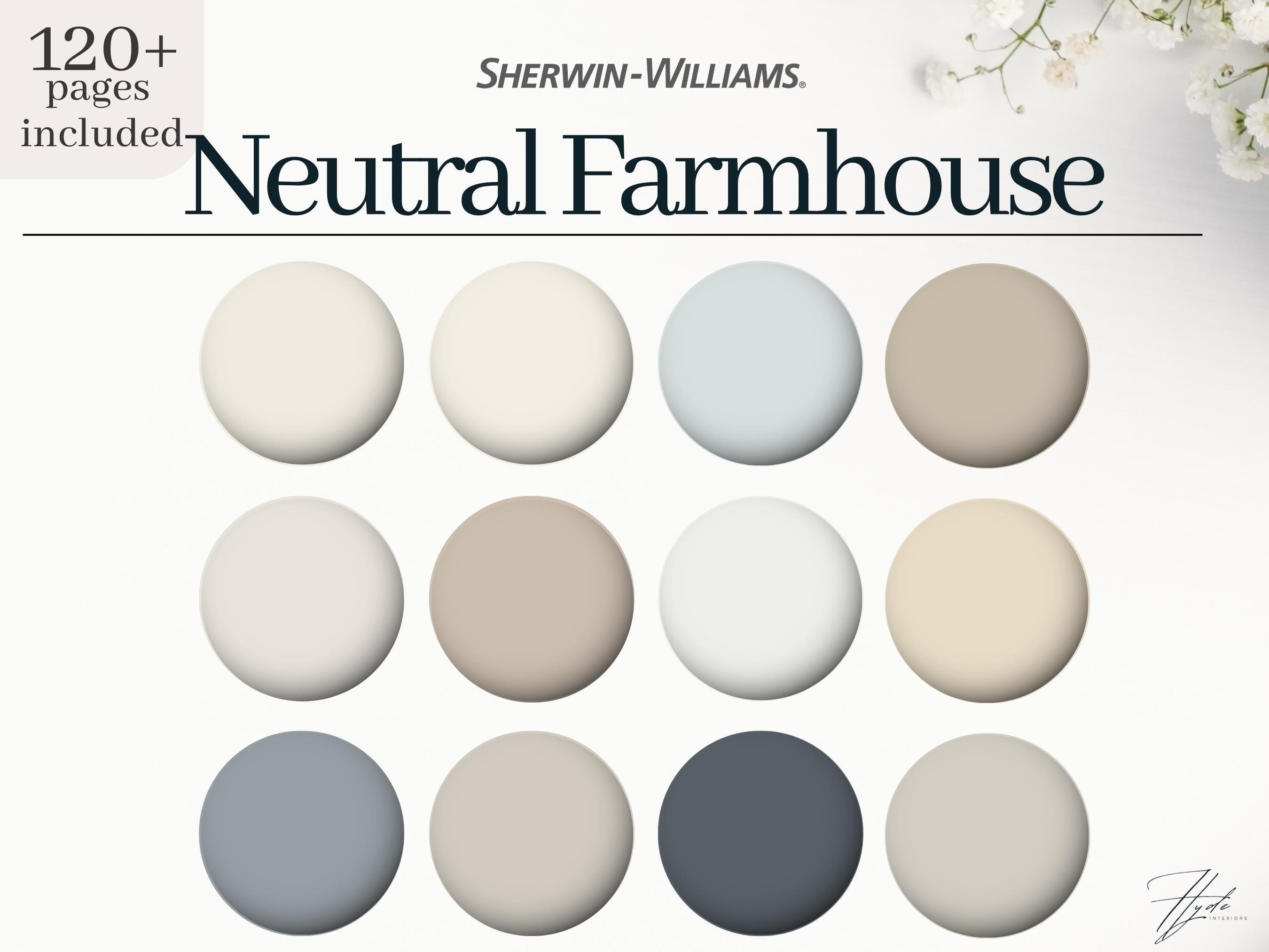 Neutral Farmhouse Color Palette 12 Sherwin Williams Paints - Etsy