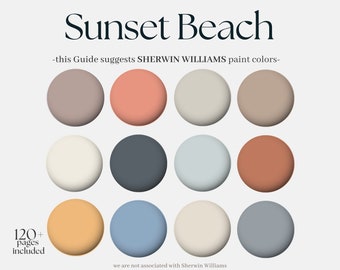 Sherwin-Williams Coastal Color Palette: Sunset Beach, 12 Sherwin Williams Paints for the whole house, Beach House colorful interior design