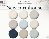 New Farmhouse Exterior Color Palette: 9 Sherwin Williams Colors paired into 5 fitting palettes, farmhouse style for your whole house