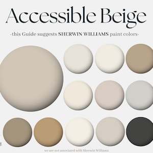 Sherwin-Williams color paint palette, 12 Sherwin Williams colors: Accessible Beige, homely design for the whole house, designers paints