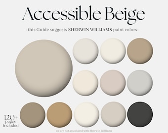 Sherwin-Williams color paint palette, 12 Sherwin Williams colors: Accessible Beige, homely design for the whole house, designers paints