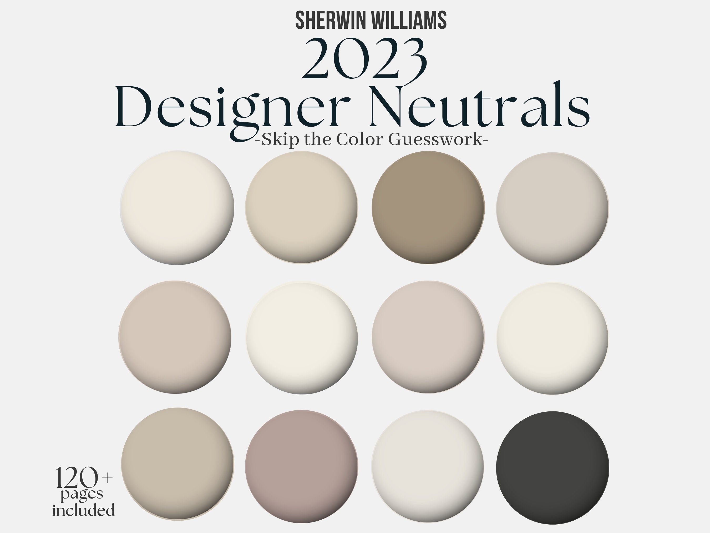 Paleta de colores SherwinWilliams neutros de diseñador 2023 Etsy España
