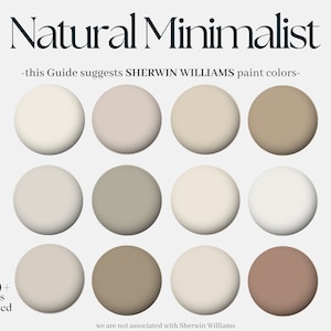 Sherwin-Williams Natural Minimalist Color Palette, 12 Sherwin Williams Paint hues designed to use in your whole house, neutral interior home