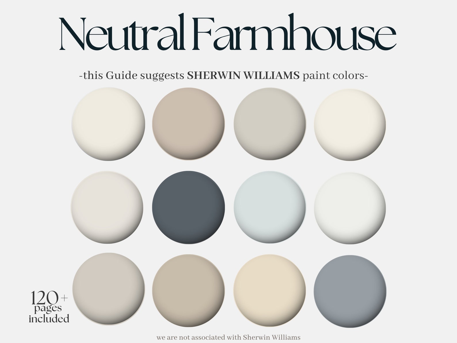 Neutral Farmhouse Color Palette- 12 Sherwin Williams Paints- Whole ...