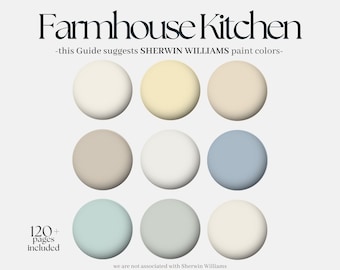 Sherwin-Williams Farmhouse Kitchen Palette, 9 light Sherwin Williams paint hues for your kitchen & kitchen cabinets, cottage interior design