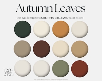 Sherwin-Williams Color Palette: Autumn Leaves, 12 colorful Sherwin Williams paint hues, modern warm interior design for a whole vibrant home