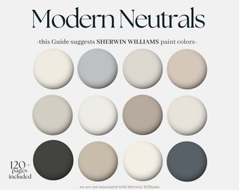 Sherwin-Williams color paint palette: Modern Neutrals, homely design with 12 sherwin williams colors, interior painting for the whole house