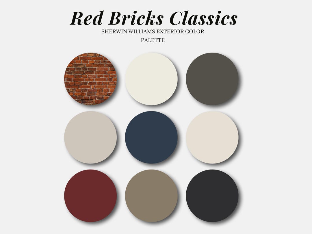 Exterior Palette Sherwin Williams Paint RED BRICKS CLASSICS Whole House