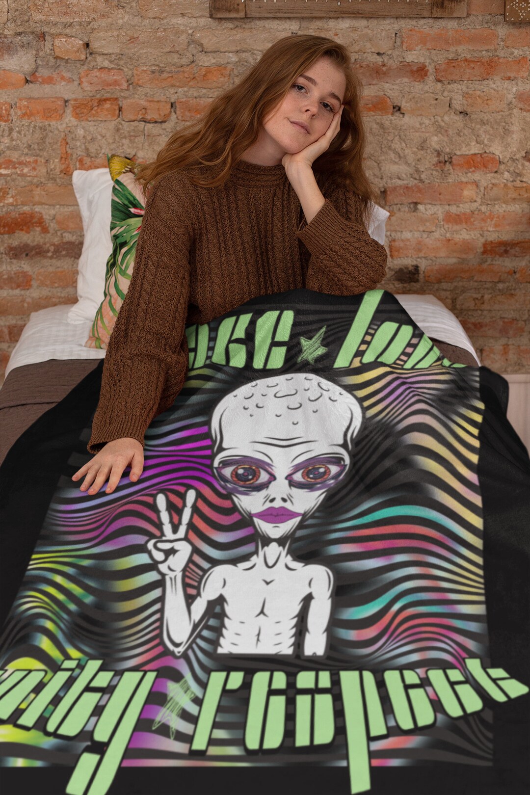 PLUR Blanket, I Come in Peace, Alien Blanket, Aliens, Extraterrestrial ...