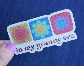 In My Granny Era Sticker | Knitting Sticker | Crochet Sticker | Laptop Sticker | Decal | Vinyl Sticker | Summer Day Crochet