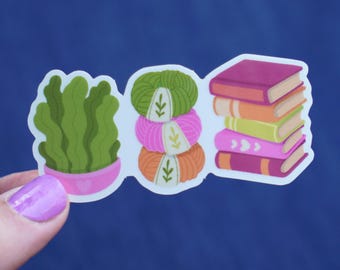 Plant Book Yarn Sticker | Knitting Sticker | Crochet Sticker | Laptop Sticker | Decal | Vinyl Sticker | Summer Day Crochet | Yarn Stickers