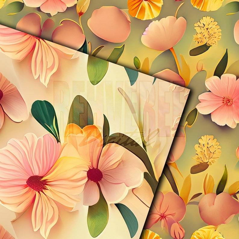 Spring Flowers Digital Paper - SEAMLESS - Spring Flower Patterns - 10 ...