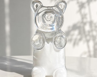 Giant Clear White Transluscent Epoxy Resin Gummy Bear 7” - Large Pop Art, Bear Home Decor