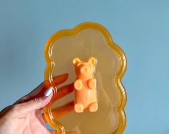 Orange Glitter Resin Gummy Bear Wall Art 3D Pop Candy
