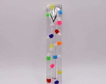 Handmade Fake Pills Capsules Epoxy Resin Mezuzah 5” - Judaica Gift