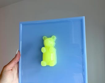 Neon Resin Gummy Bear 3D Wall Art: 3D Pop Art