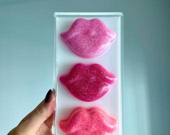 3D Resin Glitter Lips Pop Wall Art