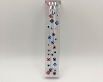Evil Eye Epoxy Resin Mezuzah 5” - Modern Judaica Gift
