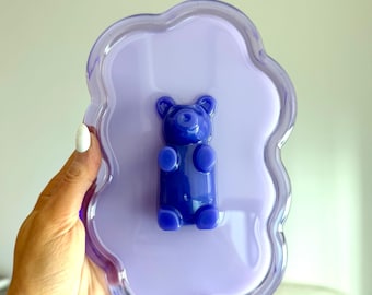 Purple Resin Gummy Bear Wall Art 3D Pop Art Candy