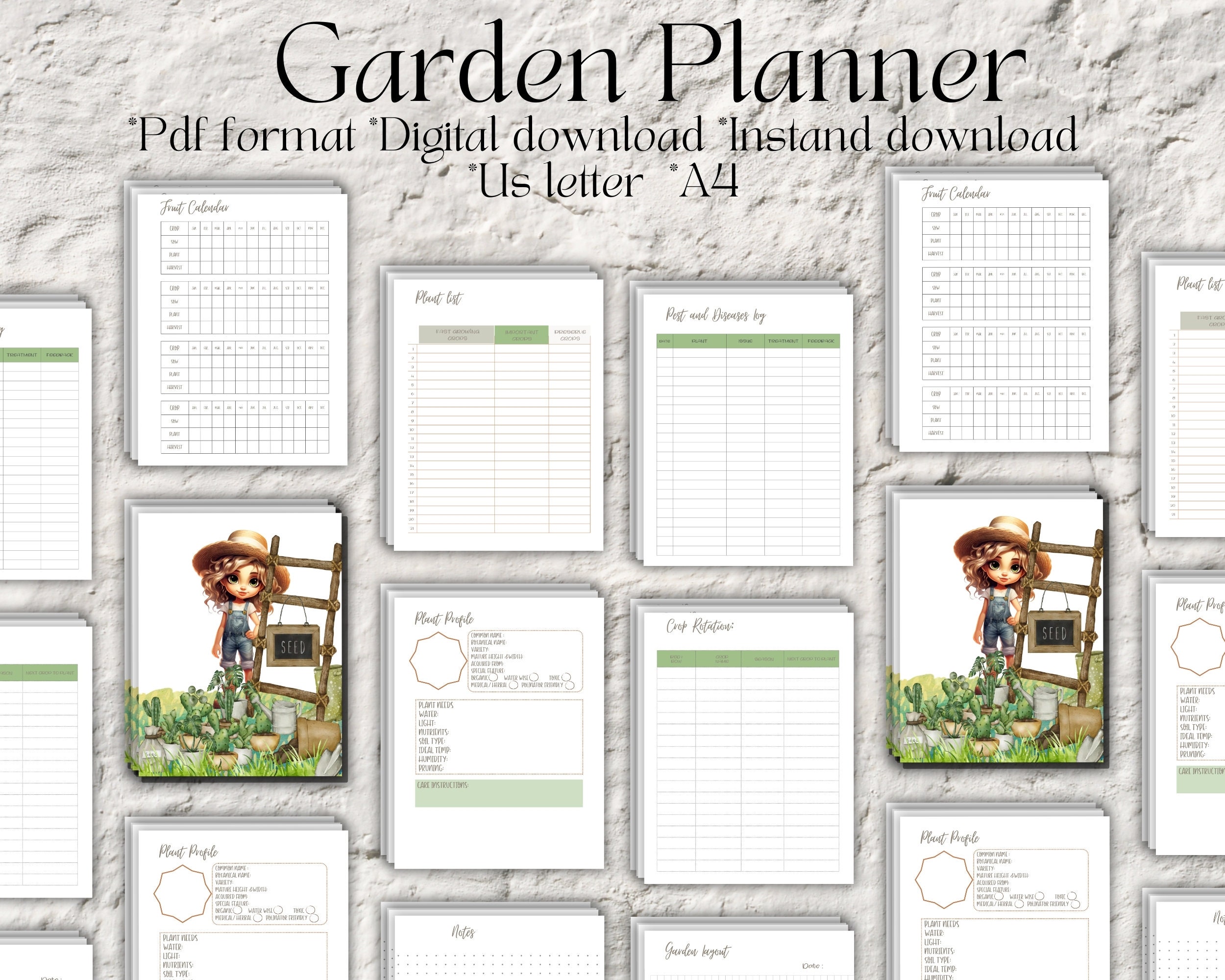 Diy Garden Journal, Farm Girl Printable Gardening Planner , Garden ...