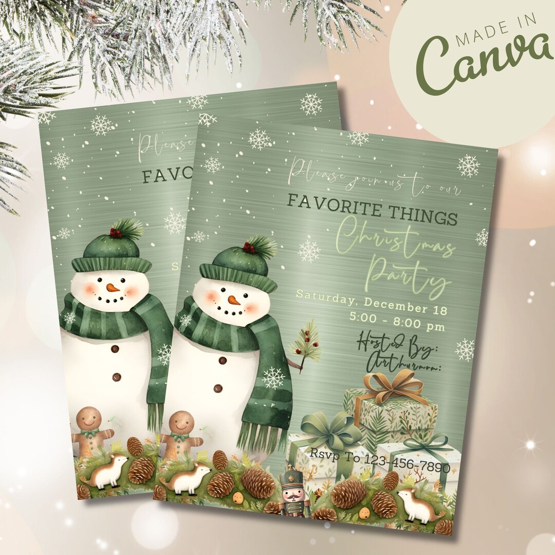 Favorite Things Holiday Party Invitation, Christmas Gift Exchange Invitation, Girls Night ...