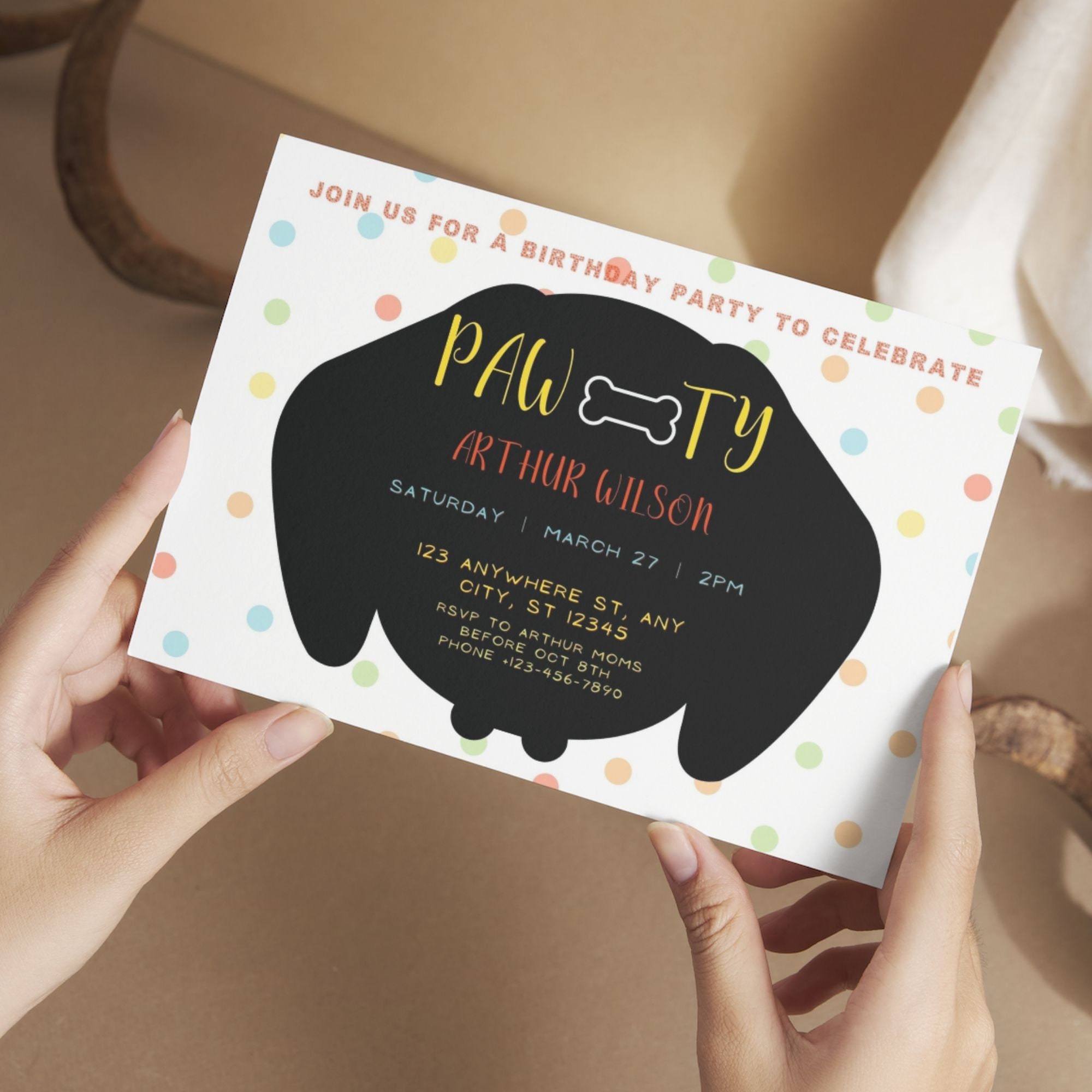 Dog Themed Birthday Party Banner - Gold Glitter 'Pet Birthday' Garland Backdrop Decor - View #7