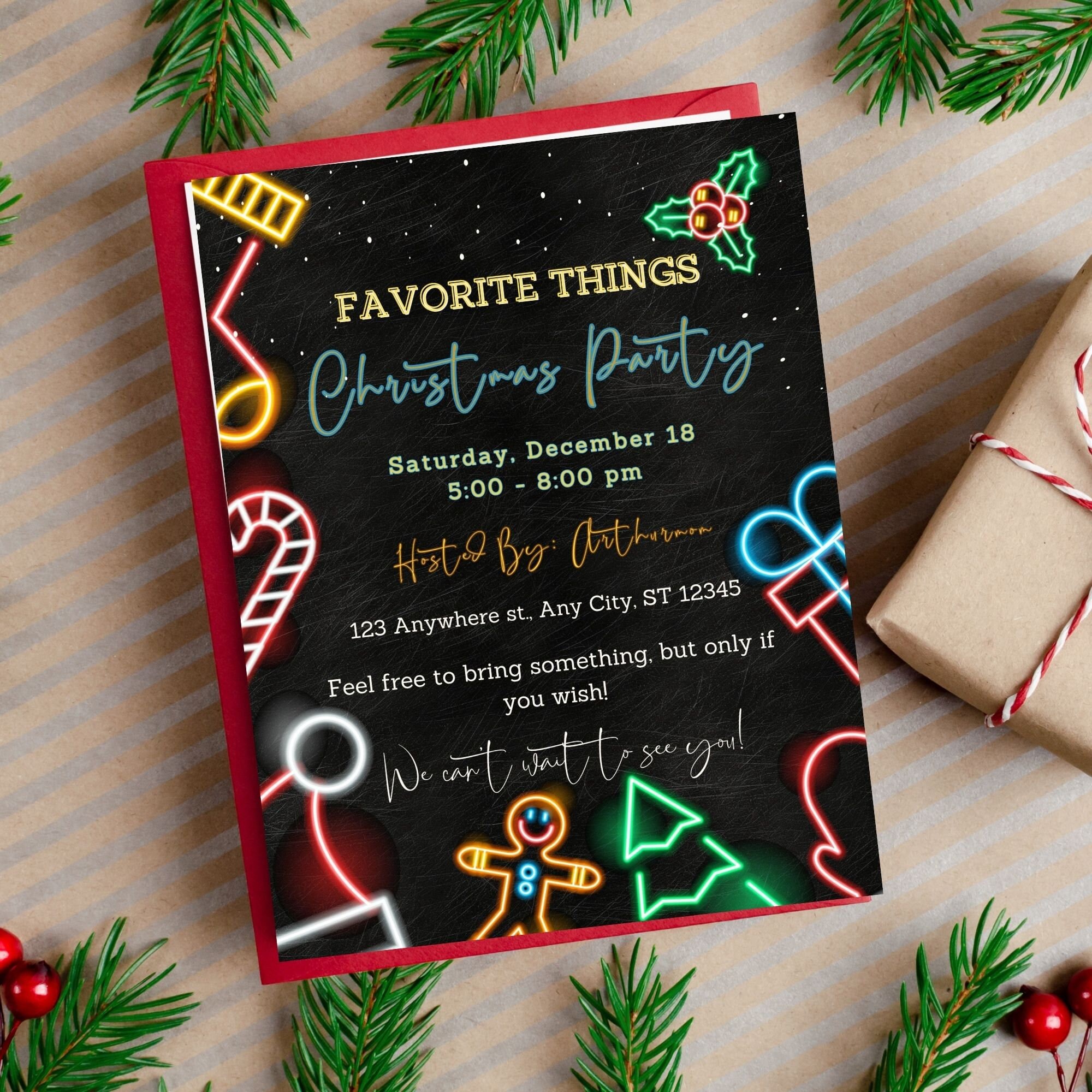 Editable Favorite Things Holiday Party Invitation Holiday - Etsy