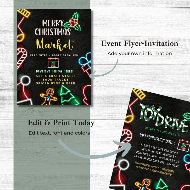 EDITABLE Christmas Toy Drive Flyer Toy Drive Fundraiser Flyer School