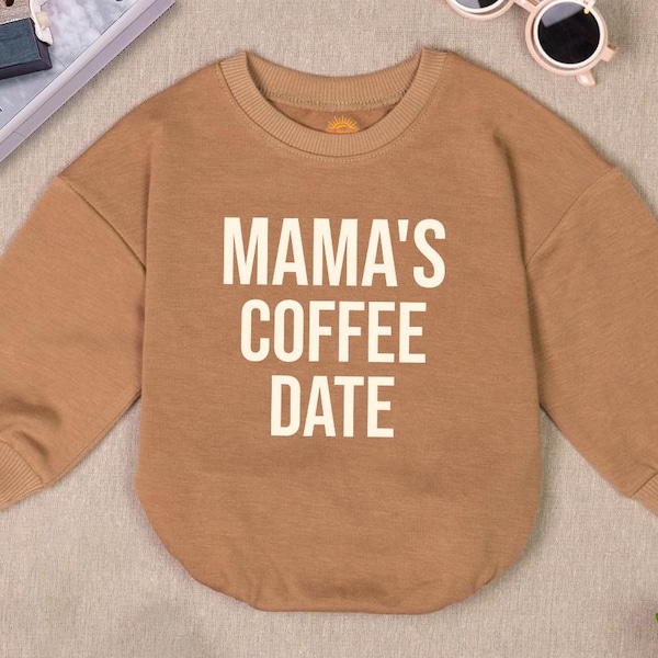 Mom's Coffee Date Baby Romper: Neutral Newborn Bodysuit