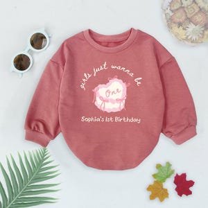 Personalized Girls 1st Birthday Romper: Coquette Baby Outfit