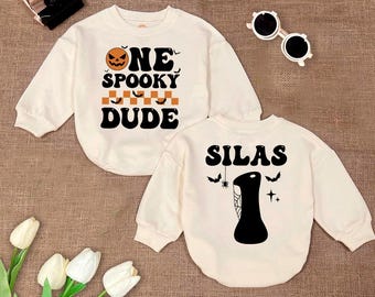 Custom 'One Spooky Dude' Baby Romper: Halloween Bodysuit